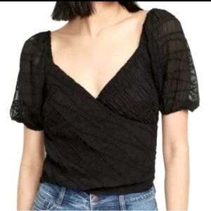 NWT Witchy Goth Babydoll Coquette Black Top Shirt Blouse Size XL Babydoll